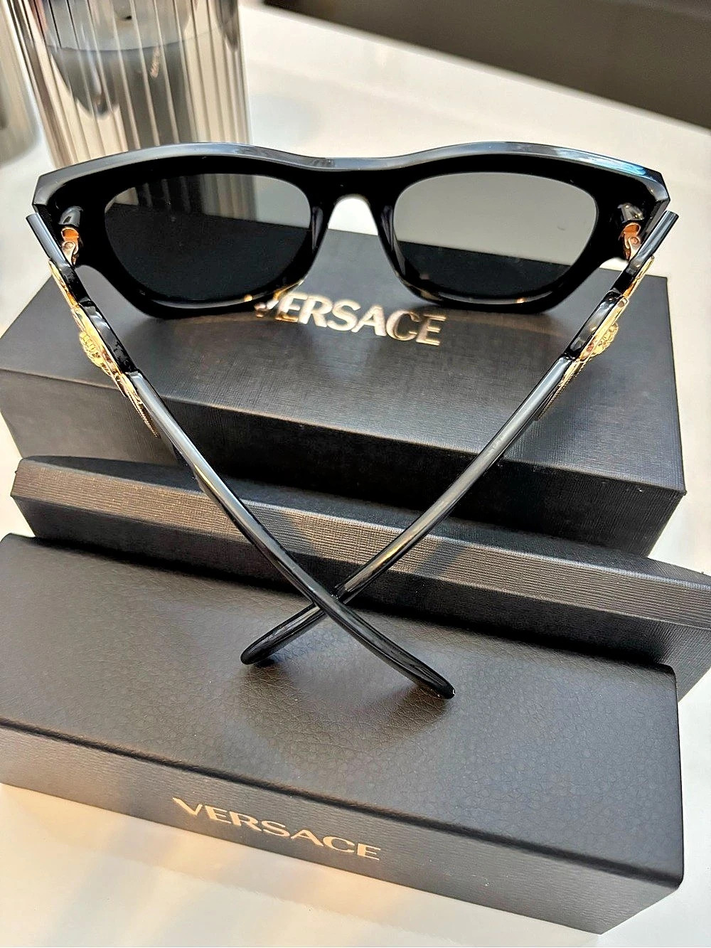 Versace 4479/U Black & Gold Medusa Sunglasses